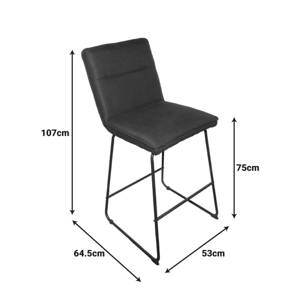 Scaun de bar Essential, stofa si metal, 53x64x107 cm