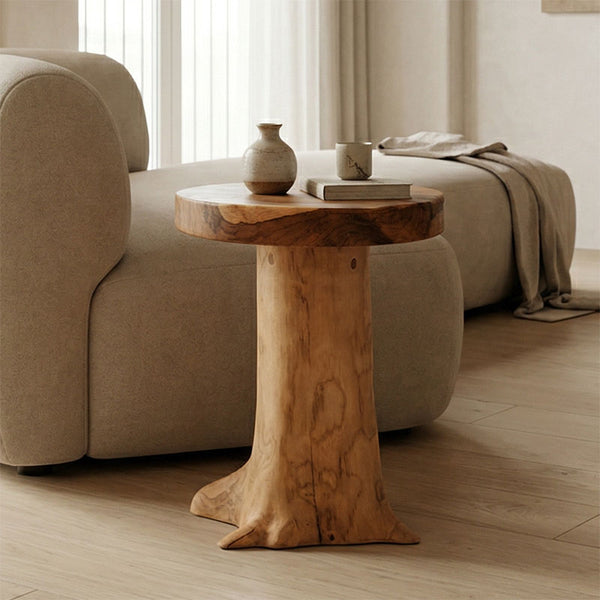 Taburet Feranto din lemn de teak, Natural, Ø35x45 cm