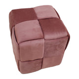 Taburet Jisko catifea, 38x38x40 cm - Roz