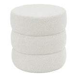 Taburet Kioto teddy, Maro - Alb, 40x40 cm - Alb