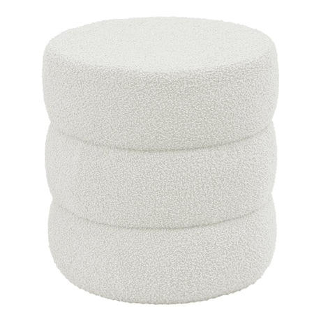 Taburet Kioto teddy, Maro - Alb, 40x40 cm