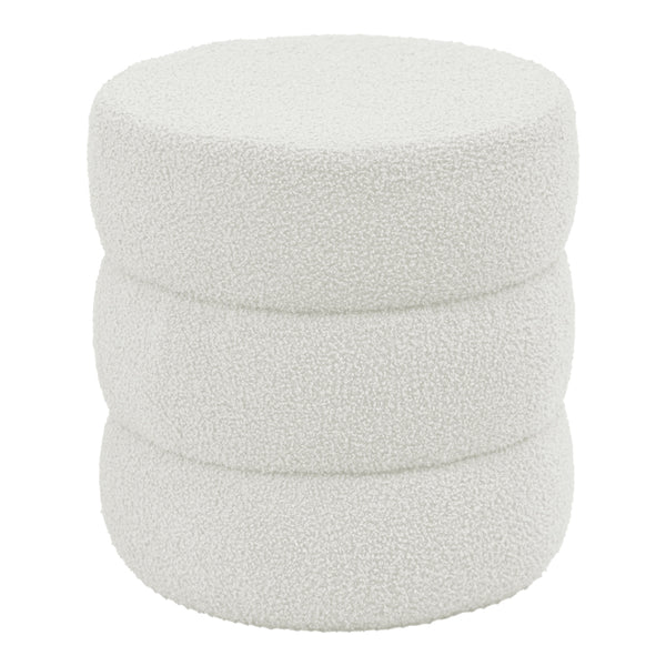 Taburet Kioto teddy, Maro - Alb, 40x40 cm