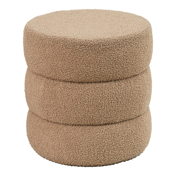 Taburet Kioto teddy, Maro - Alb, 40x40 cm
