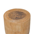 Taburet Koa din lemn Suar, Natural Ø28x46cm, vedere frontală, lemn, PP, pentru living