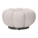 Taburet Nester, boucle, D60x31 cm - Alb