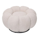 Taburet Nester, boucle, D60x31 cm - Alb
