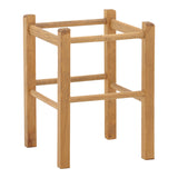 Taburet Oligor din lemn de fag solid finisaj, nuc, 34x34x47 cm