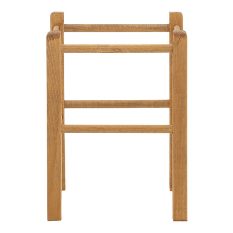 Taburet Oligor din lemn de fag solid finisaj, nuc, 34x34x47 cm