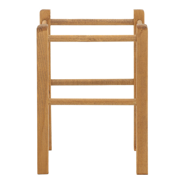 Taburet Oligor din lemn de fag solid finisaj, nuc, 34x34x47 cm