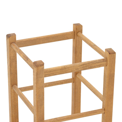 Taburet Oligor din lemn de fag solid finisaj, nuc, 34x34x47 cm, detaliu produs