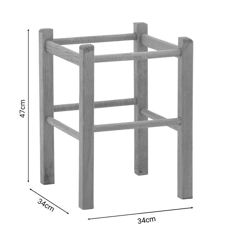 Taburet Oligor din lemn de fag solid finisaj, nuc, 34x34x47 cm, foto produs