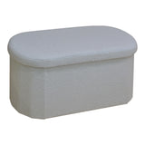 Taburet Otto cu spatiu de depozitare, Boucle Ivory, Bej, 76x38x38 cm