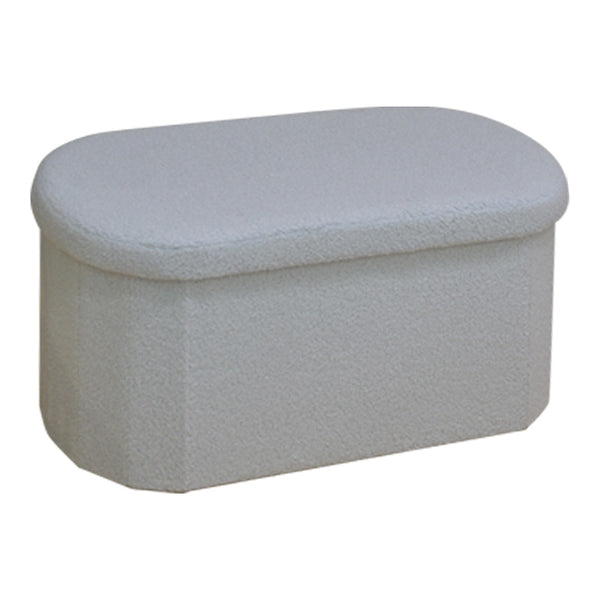 Taburet Otto cu spatiu de depozitare, Boucle Ivory, Bej, 76x38x38 cm