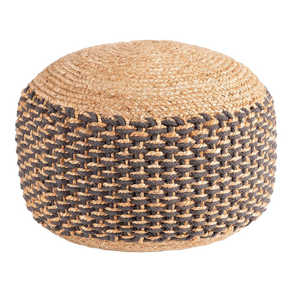 Taburet-pouf Boboa din iuta, Natural, D40x30 cm