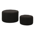Taburet Pouf cu boucle Gabello, tesatura Neagra, 44x26 cm