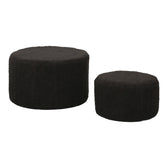 Taburet Pouf cu boucle Gabello, tesatura Neagra, 44x26 cm