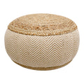 Puf Taburet-pouf Hipy din iuta, Natural si bej D40x30 cm