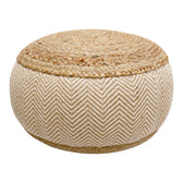 Puf Taburet-pouf Hipy din iuta, Natural si bej D40x30 cm
