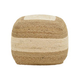 Taburet puf Sofian bej 100% iuta, 40x40x40 cm