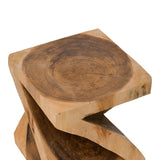 Taburet Rektan din lemn Suar, Natural, 35x35x40 cm