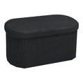 Taburet-trunchi cu functie de depozitare Otto, stofa boucle, gri închis, 76x38x38 cm