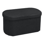 Taburet-trunchi cu functie de depozitare Otto, stofa boucle, gri închis, 76x38x38 cm