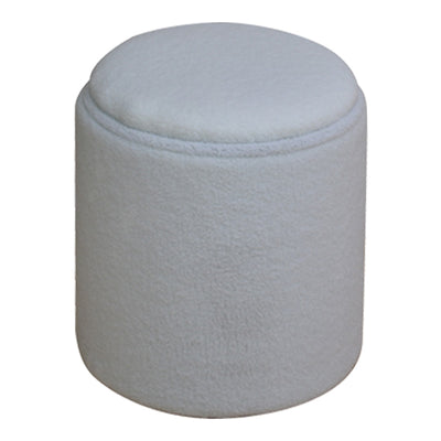 Taburet-trunchi multifunctional Batur, tesatura Boucle Alb, 34x38 cm