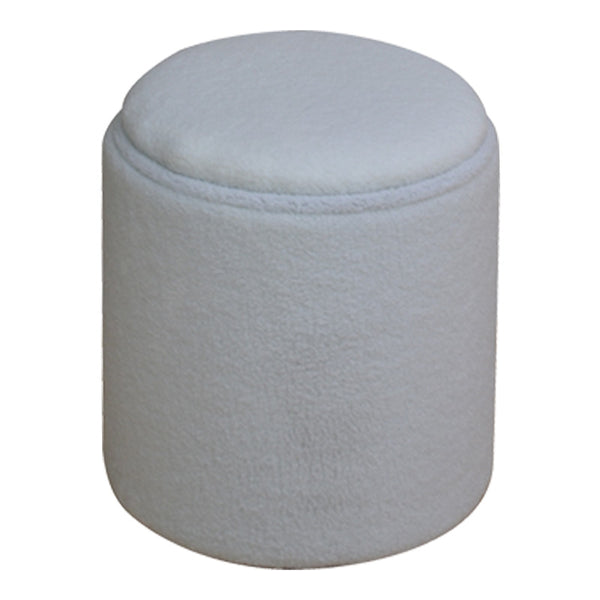 Taburet-trunchi multifunctional Batur, tesatura Boucle, Alb, 34x38 cm
