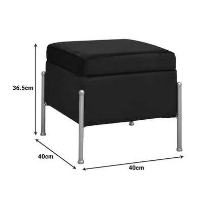 Taburet-trunchi multifunctional Panton, Catifea, Negru, Adauga stil și confort casei tale!, 40x40x37 cm, detaliu produs