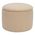 Taburet-trunchi Roundy cu functie multifunctionala, Boucle bej, 55x41 cm