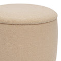 Taburet-trunchi Roundy cu functie multifunctionala, Boucle, bej, 55x41 cm, imagine suplimentara