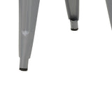 Taburet Utopia metal Gri, mat, 30x45x30 cm - Gri Deschis