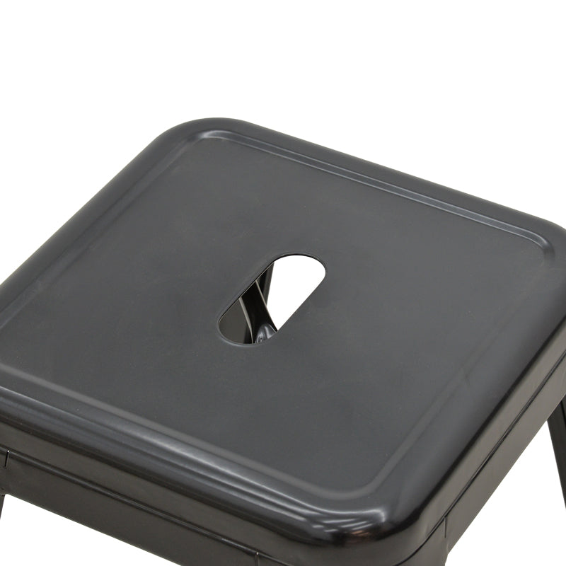 Taburet Utopia metal Gri, mat, 30x45x30 cm - Negru