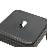 Taburet Utopia metal Gri, mat, 30x45x30 cm - Negru