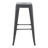 Taburet Utopia metalic, antracit, 42x42x76 cm