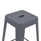 Taburet Utopia metalic, antracit, 42x42x76 cm