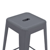 Taburet Utopia metalic, antracit, 42x42x76 cm, perspectiva suplimentara