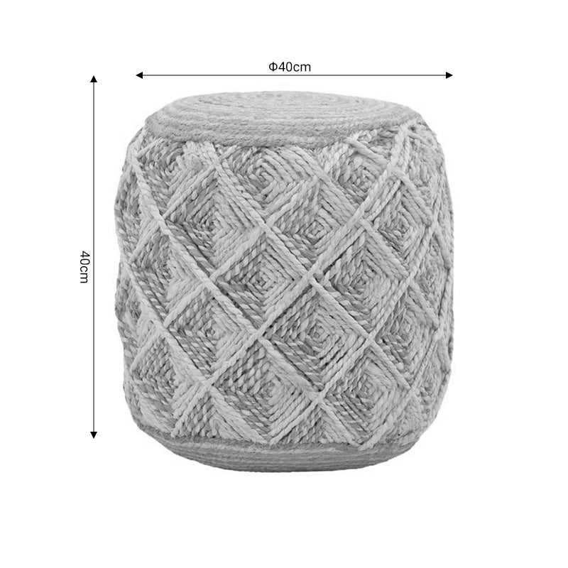 Taburet Yton bej 100% iuta, 40x40x40 cm, perspectiva suplimentara