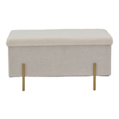 Taburet Ziwel cu capac teddy, alb auriu, 80x40x40 cm, imagine suplimentara