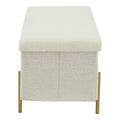 Taburet Ziwel cu capac teddy, alb auriu, 80x40x40 cm, detaliu produs