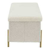 Taburet Ziwel cu capac teddy, alb auriu, 80x40x40 cm, detaliu produs