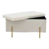 Taburet Ziwel cu capac teddy, alb auriu, 80x40x40 cm, foto produs 7