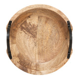 Tava decorativa cu functie Evria, Lemn de mango, Natur, 30x30x8 cm