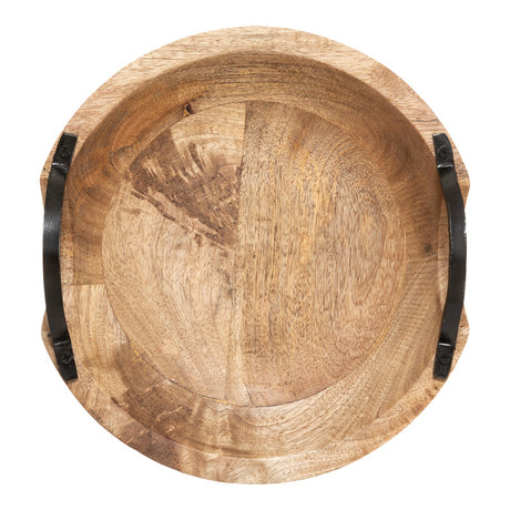 Tava decorativa cu functie Evria, Lemn de mango, Natur, 30x30x8 cm