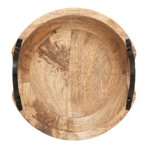 Tava decorativa cu functie Evria, Lemn de mango, Natur, 30x30x8 cm