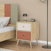 Noptiera Adore Tiffany, 2 sertare, Multicolor, 44x61x44 cm, foto produs 8