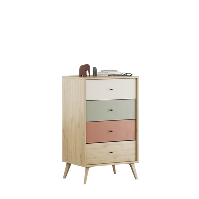 Comoda Adore Tiffany, 4 sertare, Multicolor, 60x99x44 cm, foto produs 6