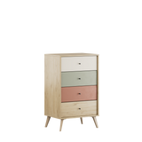 Comoda Adore Tiffany, 4 sertare, Multicolor, 60 x 99 x 44 cm