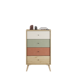 Comoda Adore Tiffany, 4 sertare, Multicolor, 60 x 99 x 44 cm