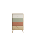 Comoda Adore Tiffany, 4 sertare, Multicolor, 60x99x44 cm, foto produs